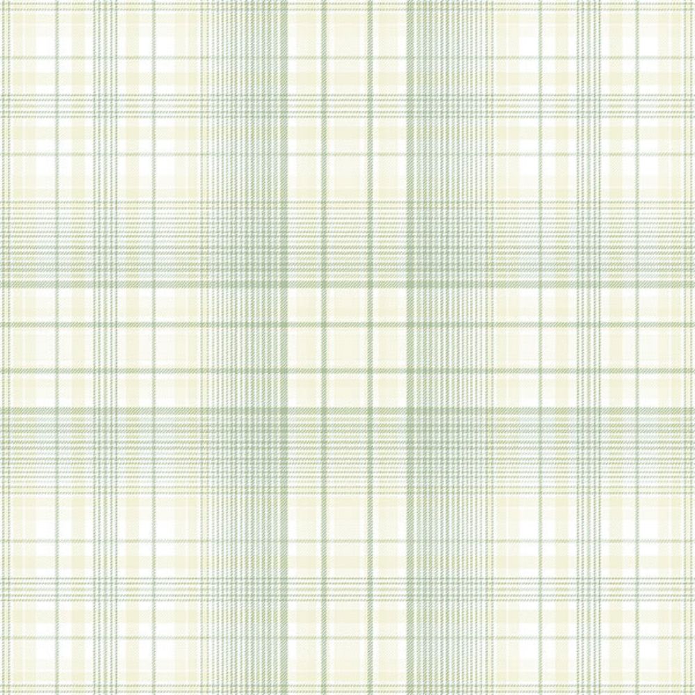 Patton Wallcoverings AF37717 Flourish (Abby Rose 4) Check Plaid Wallpaper in shades of Green
